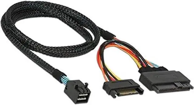 Alt view image 6 of 6 - BUCIER  Internal 12G U.2 Cable (HD MiniSAS SFF-8643 to U.2 SFF-8639) with SATA Power (50cm)