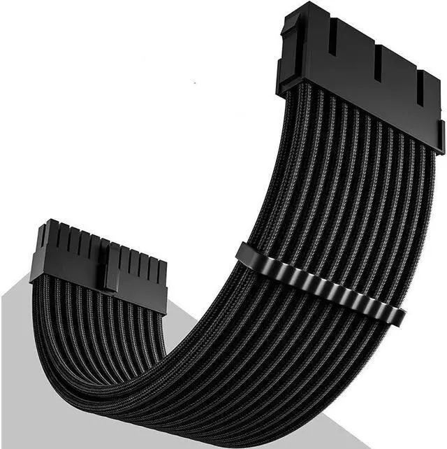 Alt view image 2 of 6 - BUCIER Power Supply Sleeved Cable, Extension PC Kit, 18AWG 24Pin ATX / 8 (4+4) Pin EPS / 8 (6+2) Pin PCI-E Power Supply PSU Cable with Combs, 30CM Black