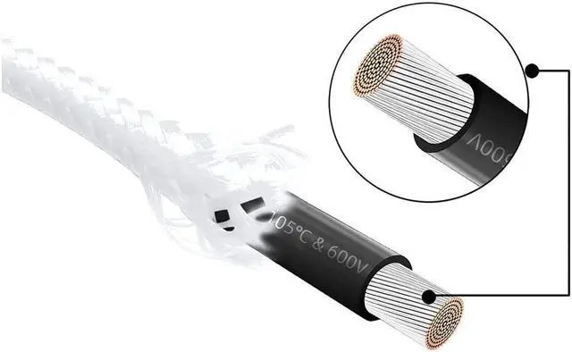 Alt view image 4 of 6 - BUCIER Power Supply Sleeved Cable, Extension PC Kit, 18AWG 24Pin ATX / 8 (4+4) Pin EPS / 8 (6+2) Pin PCI-E Power Supply PSU Cable with Combs, 30CM  White