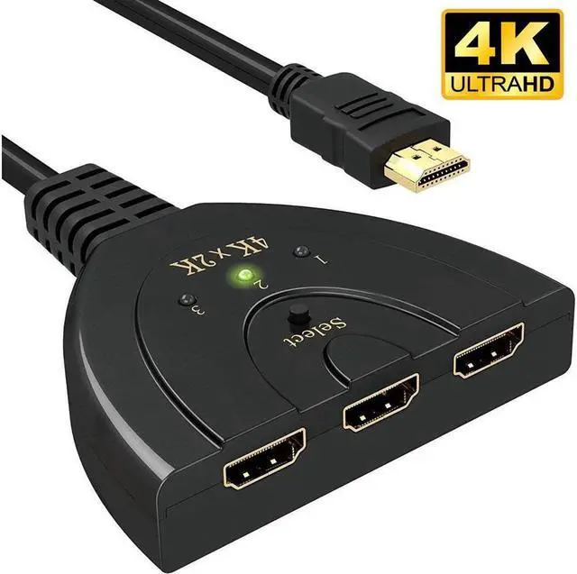 Main image of BUCIER HDMI Switch, 4K HDMI Splitter 3 in 1 Out, 3-Port HDMI Switcher Selector with Pigtail HDMI Cable,Supports Full HD 4K 1080P 3D Player, HDMI Hub Compatible with Fire Stick,HDTV,PS4 Game Consoles