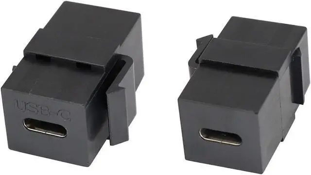 Alt view image 3 of 3 - BUCIER USB-C Keystone Jack Adapter Usb 3.1 Type-C Female To Female Keystone Insert Socket Coupler Adapter For Wall Plate Outlet Panel (Black/2 Pack)