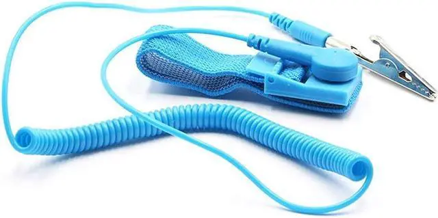 Main image of BUCIER Anti Static Wrist Strap Band with Grounding Wire, Strap Anti Shock Wristband Bracelet with Grounding Wire, Alligator Clip, Extendable Long Cord and Anti Static Bracelet,Antistatic Band Ant(Blue