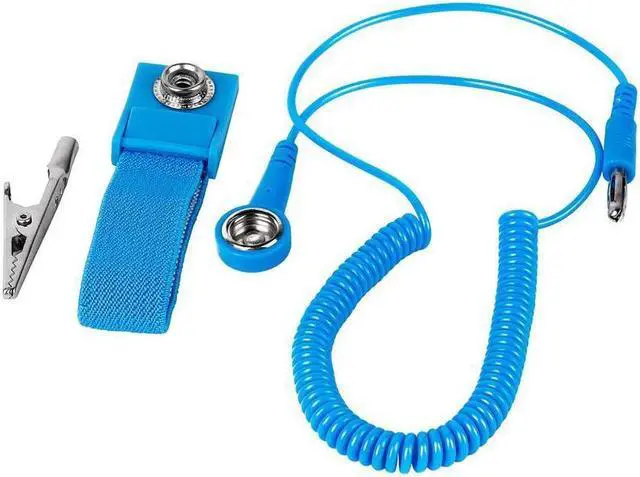 Alt view image 3 of 7 - BUCIER 3pcs PVC Anti Static Wrist Strap Grounding Electricity Discharge ESD Wrist Band For Electrician IC With Alligator Clip
