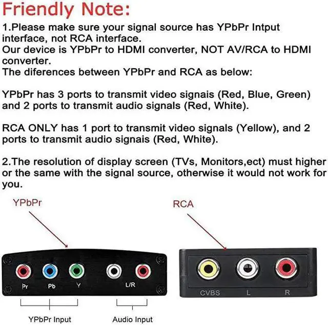 Alt view image 4 of 6 - BUCIER to HDMI Converter Component to HDMI RGB to HDMI Converter Supports 4K Video Audio Converter Adapter HDMI V14 for DVD PSP Xbox 360 PS2 Nintendo to HDTV Monitor and Projector