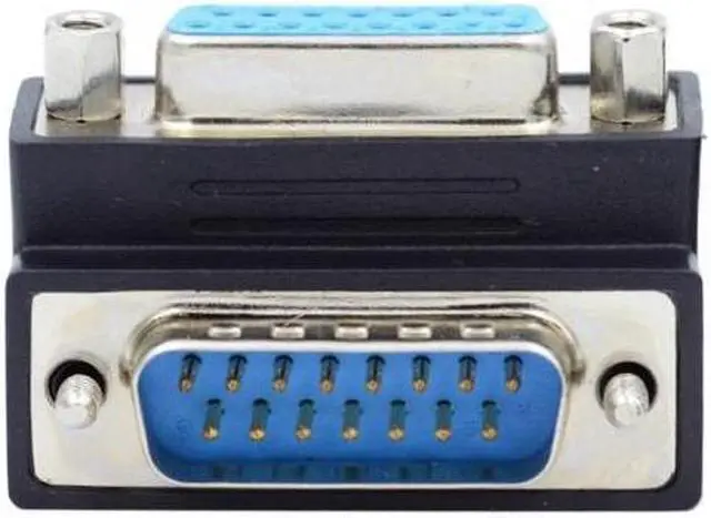 Alt view image 2 of 6 - BUCIER Up 90 Degree Angled DSUB D-subminiature 15pin Male to Female Extension Adapter DB Connector