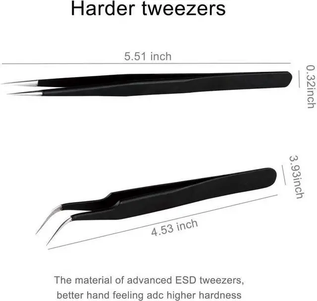Alt view image 3 of 6 - BUCIER Professional Electronics Opening Pry Tool Repair Kit with Metal Spudger Non-Abrasive Carbon Fiber Nylon Spudgers and Anti-Static Tweezers for Cellphone iPhone Laptops Tablets and More, 20 Piece