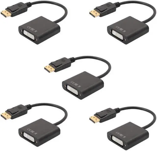 Main image of BUCIER DisplayPort to DVI DVI-D Single Link Adapter, Display Port to DVI Converter Male to Female Black Compatible for HP and Other Brand 5-Pack