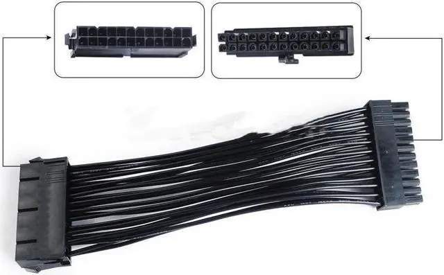 Alt view image 2 of 3 - BUCIER ATX PSU Power Supply Extension Cable 18AWG For HP Z400 24-Pin Non-Standard Wiring Motherboard Adapter Cable 20cm