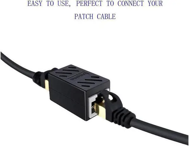 Alt view image 7 of 7 - BUCIER RJ45 Coupler, Ethernet Cable Extender Adapter for Cat7 Cat6 Cat5e, Ethernet Cable Coupler (Black-2 Pack)