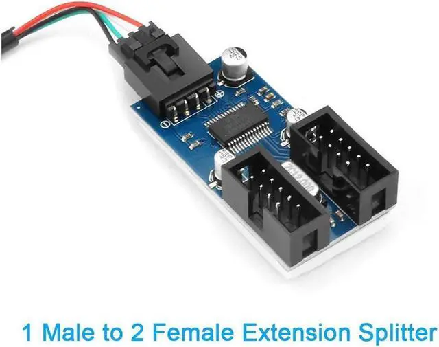 Alt view image 3 of 6 - BUCIER Motherboard Usb 2.0 9Pin Header 1 To 2 Extension Hub Splitter Adapter - Converter Mb Usb 2.0 Female To 2 Female - 30Cm Cable Usb 9-Pin Internal Cable 9 Pin Connector Adapter Port Multiplier