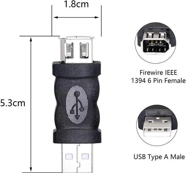 Alt view image 2 of 4 - BUCIER Firewire IEEE 1394 6 Pin Female to USB Male Adaptor Convertor 1PCS