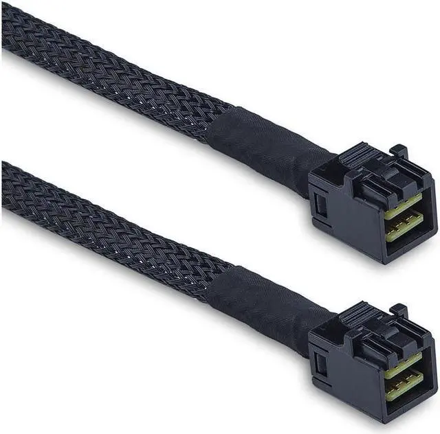 Alt view image 3 of 6 - BUCIER 12G Internal Mini SAS HD SFF-8643 to SFF-8643 Cable, with Sideband, 100-Ohm, 1-m(3.3ft), 2 Pack