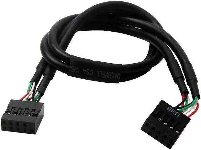 Alt view image 6 of 6 - BUCIER 1-to-2 Splitter Motherboard USB 2.0 9Pin Internal Header Male to Dual 2x 9Pin Header Male HUB Converter PCB Board Adapter with Female to Female Extension Cable 30cm