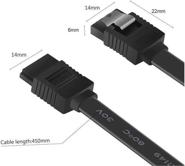 Alt view image 4 of 5 - BUCIER SATA Cable III 3 Pack 6Gbps Straight HDD SDD Data Cable with Locking Latch 16 Inch(40cm) for SATA HDD, SSD, CD Driver, CD Writer