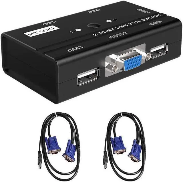 Alt view image 6 of 7 - BUCIER USB VGA KVM Switch 2 Ports w/Cables & 3 USB Hubs, 260KL 1080P KVM Switches Two Computers Share 1 Set of Monitor Keyboard Mouse Printer/U Disk