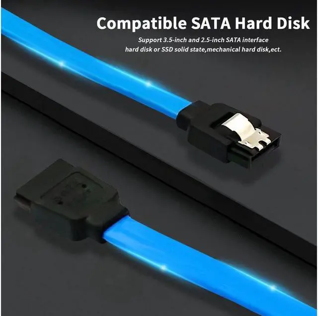 Alt view image 6 of 7 - BUCIER 12-Pack SATA III Cable,SATA III 6.0 Gbps Data Cable Straight with Locking Latch 16 Inches SATA Cable Pack for HDDSSDCD and DVD Drives Blue