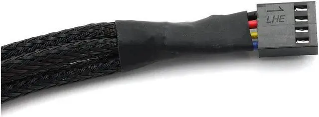 Alt view image 2 of 6 - BUCIER 4Pin 1 to 3 Ways PWM Fan Splitter Cable Black Sleeved Fan Power Extension Cable 4Pin Female to 3X 4Pin Male 27cm/10.5 inches