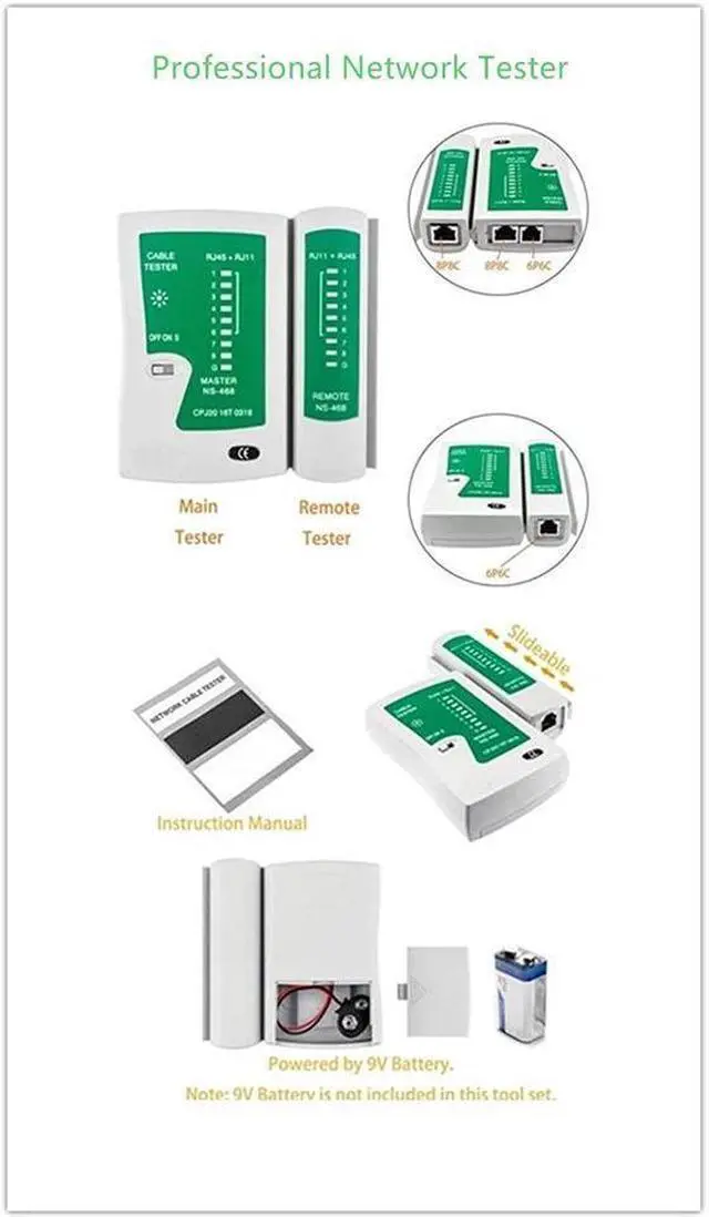Alt view image 4 of 7 - BUCIER Network Cable Repair Maintenance Tool Kit Set 11 in 1 Portable Phone Cable Crimper 8P8C 4P4C 6P6C Connectors RJ45 RJ11 Cat5 Cat6 Cable Tester