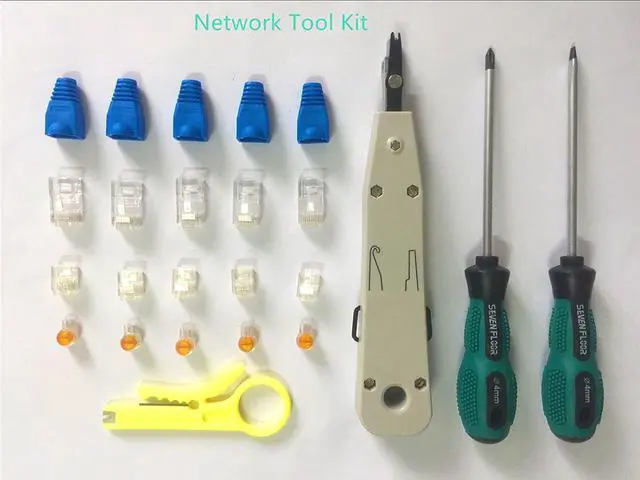 Alt view image 6 of 7 - BUCIER Network Cable Repair Maintenance Tool Kit Set 11 in 1 Portable Phone Cable Crimper 8P8C 4P4C 6P6C Connectors RJ45 RJ11 Cat5 Cat6 Cable Tester