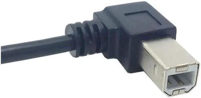 Alt view image 4 of 5 - BUCIER 90 Degree Right Angled USB B Male to Female extension cable with screws for Panel Mount 1m