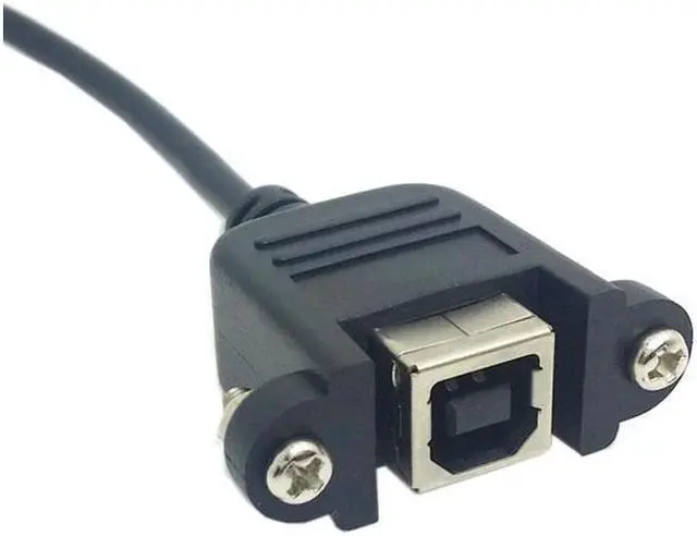 Alt view image 2 of 5 - BUCIER 90 Degree Right Angled USB B Male to Female extension cable with screws for Panel Mount 1m