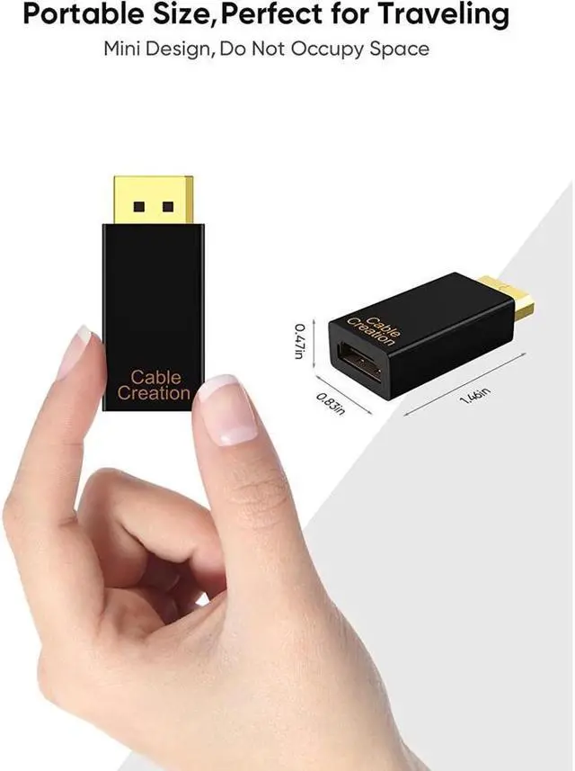 Alt view image 6 of 6 - BUCIER DP to HDMI Adapter [3-Pack], 1080P Gold Plated Displayport to HDMI Converter Male to Female 1.3V Black