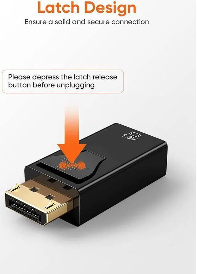 Alt view image 5 of 6 - BUCIER DP to HDMI Adapter [3-Pack], 1080P Gold Plated Displayport to HDMI Converter Male to Female 1.3V Black