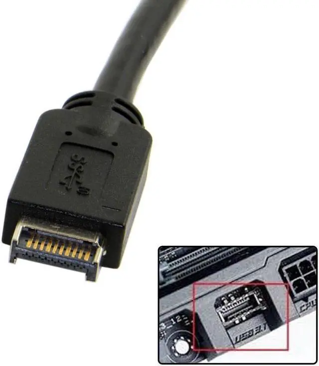 Alt view image 5 of 6 - BUCIER Motherboard USB 3.1 Header Male to USB-C Type-C Female Extension Cable 50cm with Back Panel Mount Bracket
