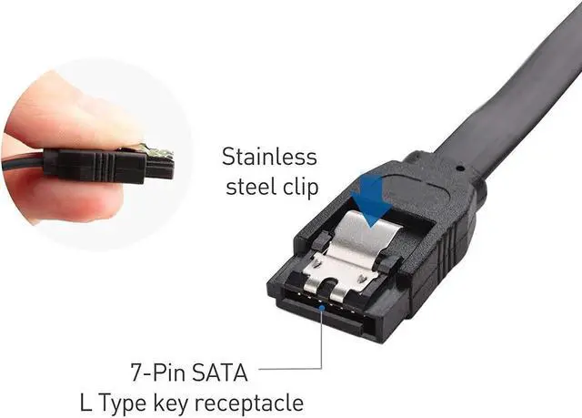 Alt view image 5 of 6 - BUCIER 3-Pack Straight SATA III 6.0 Gbps SATA Cable (SATA 3 Cable) Black - 18 Inches