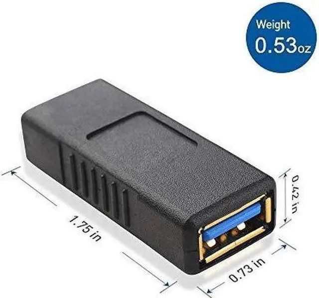 Alt view image 3 of 7 - BUCIER 2-Pack USB 3.0 Coupler USB Female to Female Adapter Gender Changer