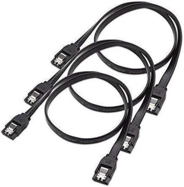 Alt view image 2 of 3 - BUCIER 3-pack straight sata iii 6.0 gbps sata cable (sata 3 cable) black - 24 inches