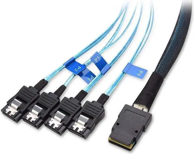 Main image of Internal Mini SAS to SATA Reverse Breakout Cable (SFF-8087 to SATA )3.3 Feet