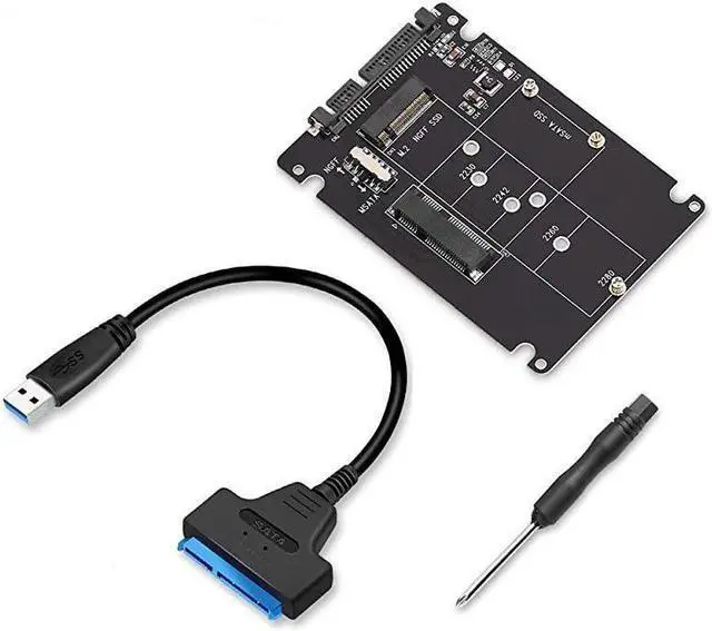 Alt view image 7 of 7 - BUCIER M.2 NGFF or mSATA to USB 3.0 Adapter 2-in-1 NGFF or mSATA Converter Reader Card with SATA Cable Converter as Portable Flash Drive External 2.5 inch Hard Drive,Support SATA NGFF B/B+M Key SSD