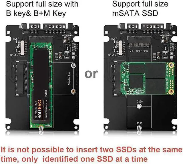 Alt view image 3 of 7 - BUCIER M.2 NGFF or mSATA to USB 3.0 Adapter 2-in-1 NGFF or mSATA Converter Reader Card with SATA Cable Converter as Portable Flash Drive External 2.5 inch Hard Drive,Support SATA NGFF B/B+M Key SSD