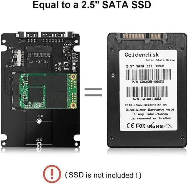 Alt view image 6 of 7 - BUCIER M.2 NGFF or mSATA to USB 3.0 Adapter 2-in-1 NGFF or mSATA Converter Reader Card with SATA Cable Converter as Portable Flash Drive External 2.5 inch Hard Drive,Support SATA NGFF B/B+M Key SSD