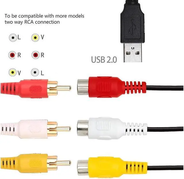 Alt view image 2 of 4 - BUCIER RCA to USB Cable, USB to 3 RCA Cable, USB A 2.0 Male to 3 RCA Female Video Audio AV Component Adapter Cable for PC,MAC,AV, HDD and DVR (USB to 3 RCA AV Input Adapter Cable 25cm/10 inch)