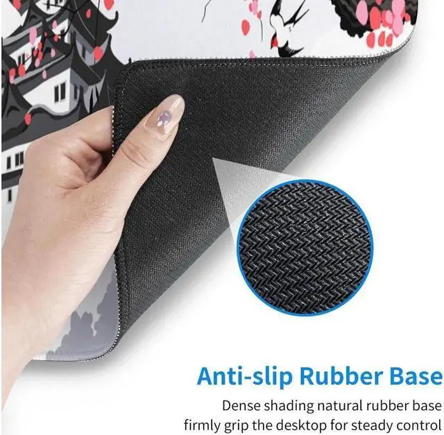 Alt view image 7 of 7 - BUCIER Cherry Blossom White Gaming Mouse Pad XXL Large Gaming Laptop Anime Mouse Pad Sakura Big Desk Pads Extended PC Keyboard Waterproof and Non-Slip 31.5x11.8inches Mices Pad