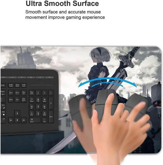 Alt view image 6 of 7 - BUCIER Large Mouse Pad, Extended Gaming Mousepad Non-Slip Base Keyboard Pad,Desk Mat 24" x 14" in, Anime Mouse Pad
