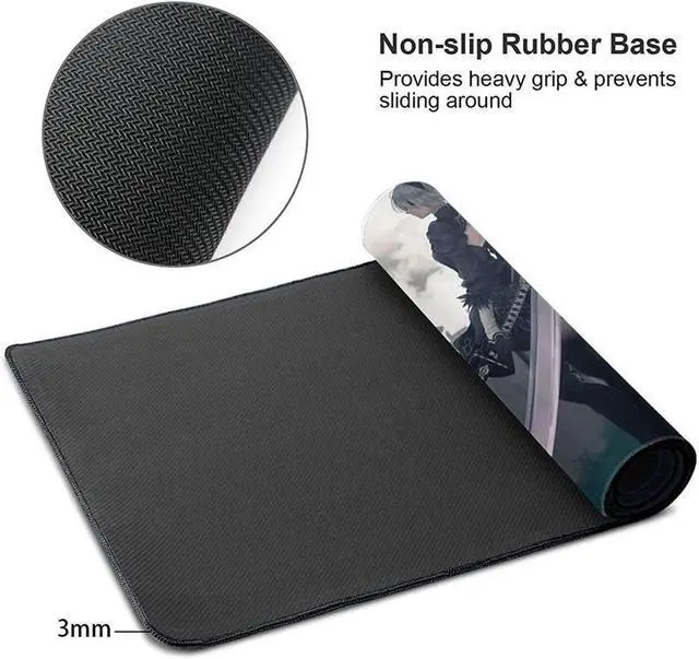 Alt view image 4 of 7 - BUCIER Large Mouse Pad, Extended Gaming Mousepad Non-Slip Base Keyboard Pad,Desk Mat 24" x 14" in, Anime Mouse Pad