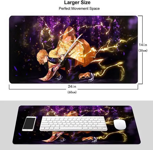 Alt view image 3 of 7 - BUCIER Large Mouse Pad, Extended Gaming Mousepad Non-Slip Base Keyboard Pad,Desk Mat 24" x 14" in, Anime Mouse Pad