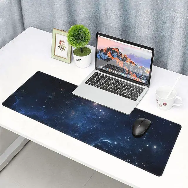 Alt view image 6 of 6 - BUCIER XXL Space Galaxy Desk Mouse Pad Large Gaming Keyboard Mat Cool Extended Laptop Mouse Pad for Office Company 31.5 X 11.8 Inch