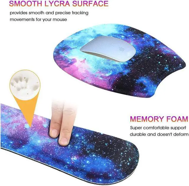 Alt view image 3 of 6 - BUCIER Mouse Pad and Keyboard with Wrist Support,Gel Ergonomic Mouse Pad with Wrist Support for Computers Laptop,Non-Slip Comfortable Mouse Pads w/Raised Memory Foam for Easy Typing Pain Relief