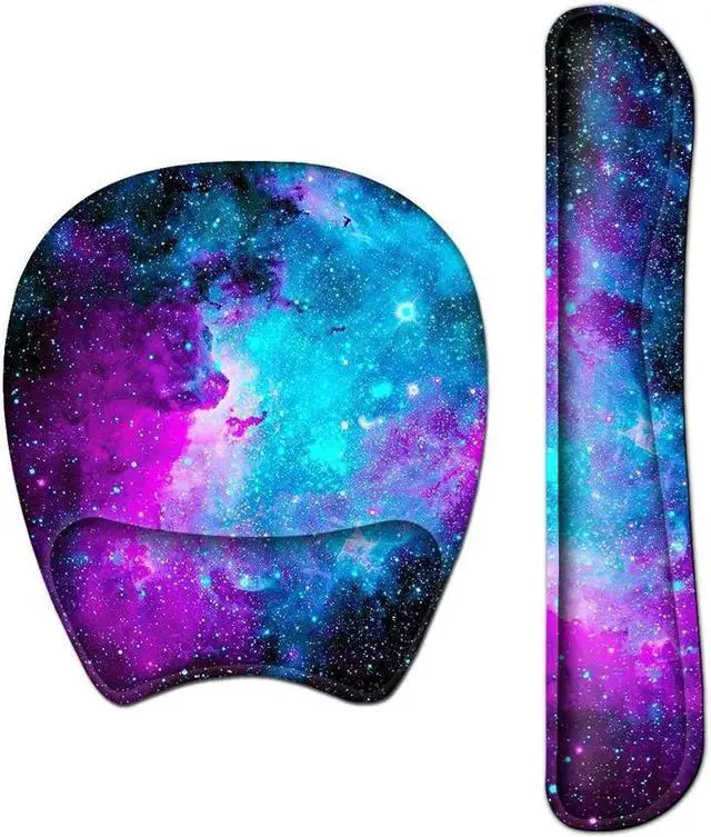 Alt view image 2 of 6 - BUCIER Mouse Pad and Keyboard with Wrist Support,Gel Ergonomic Mouse Pad with Wrist Support for Computers Laptop,Non-Slip Comfortable Mouse Pads w/Raised Memory Foam for Easy Typing Pain Relief