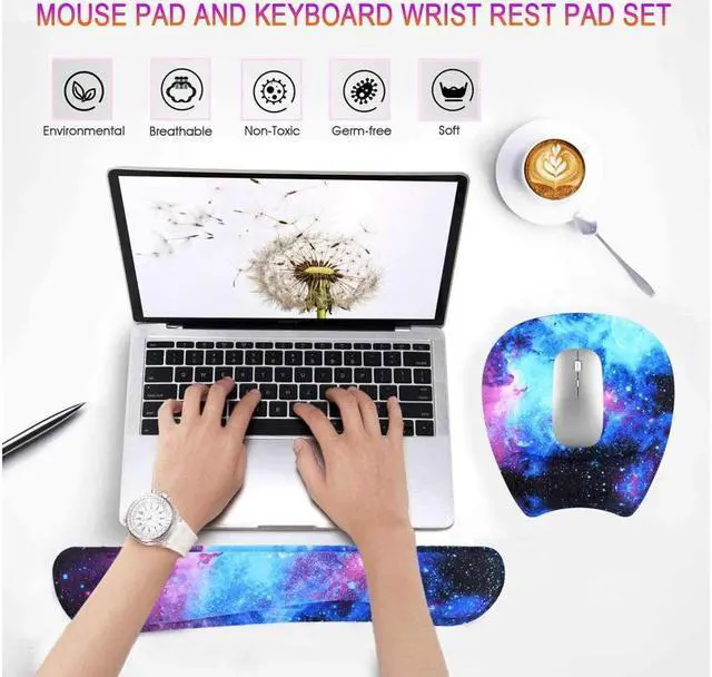 Alt view image 5 of 6 - BUCIER Mouse Pad and Keyboard with Wrist Support,Gel Ergonomic Mouse Pad with Wrist Support for Computers Laptop,Non-Slip Comfortable Mouse Pads w/Raised Memory Foam for Easy Typing Pain Relief
