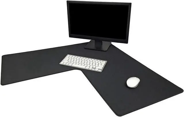 Alt view image 2 of 7 - BUCIER  L Shaped Mouse Pad - Large, 3mm thickness, Stitched Edges, Water Resistant - Corner Mouse Mat for L Shaped Desk, Corner Desk and Gaming Setup