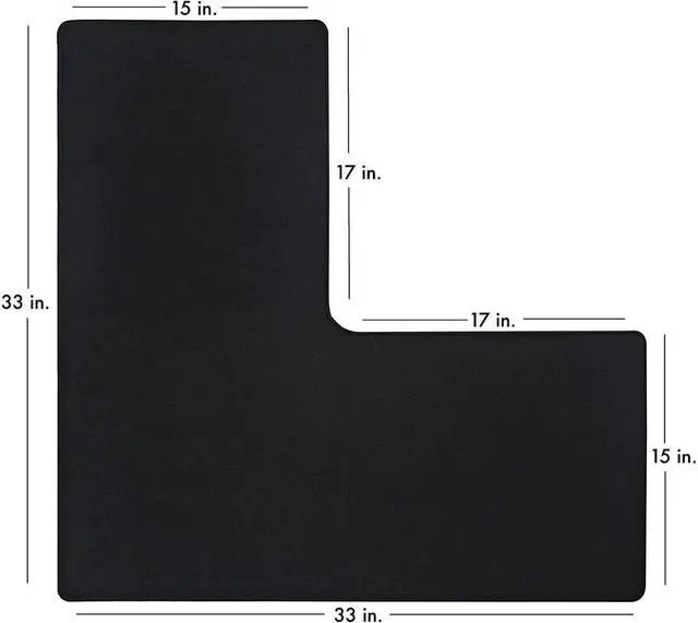 Alt view image 5 of 7 - BUCIER  L Shaped Mouse Pad - Large, 3mm thickness, Stitched Edges, Water Resistant - Corner Mouse Mat for L Shaped Desk, Corner Desk and Gaming Setup