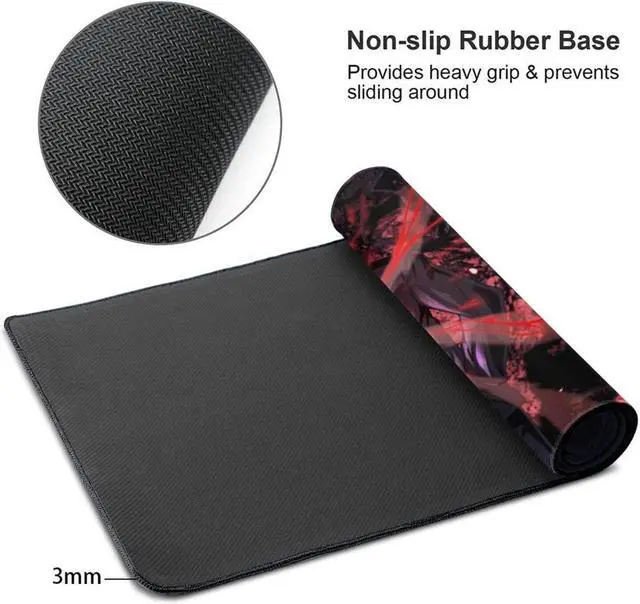 Alt view image 4 of 7 - BUCIER Large Mouse Pad, Extended Gaming Mousepad Non-Slip Base Keyboard Pad,Desk Mat 24" x 14" in, Anime Mouse Pad