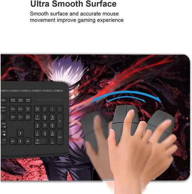 Alt view image 7 of 7 - BUCIER Large Mouse Pad, Extended Gaming Mousepad Non-Slip Base Keyboard Pad,Desk Mat 24" x 14" in, Anime Mouse Pad