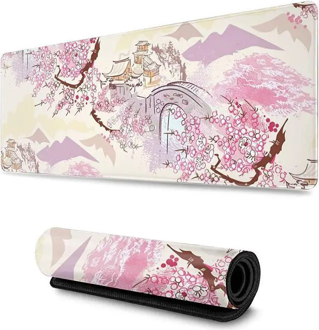 Alt view image 2 of 6 - BUCIER Ancient Asian Gaming Mouse Pad Large XL Desk Mat Long Extended Pads Big Mousepad Keyboard Home Office Decor Accessories for Computer Pc Laptop 31.5 X 11.8 Inch