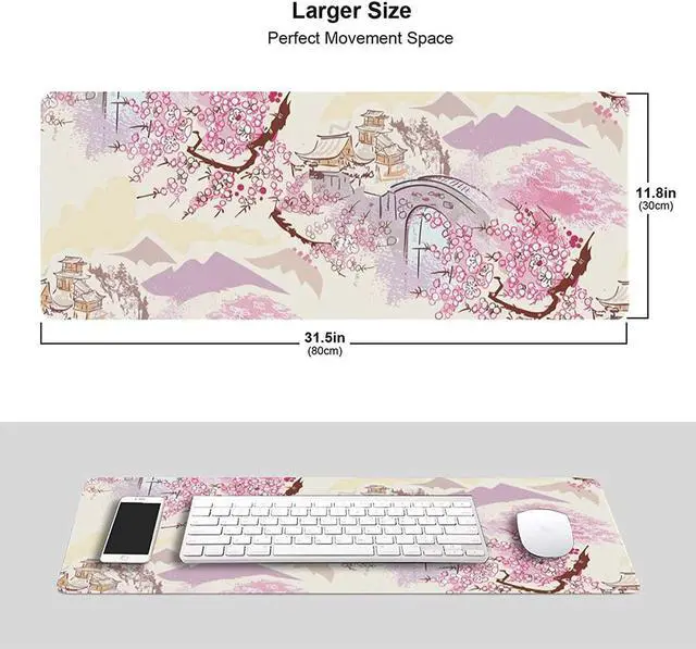 Main image of BUCIER Ancient Asian Gaming Mouse Pad Large XL Desk Mat Long Extended Pads Big Mousepad Keyboard Home Office Decor Accessories for Computer Pc Laptop 31.5 X 11.8 Inch